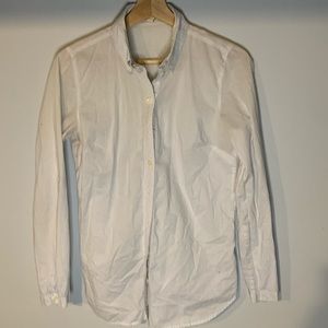 Brand: 21.  Women’s white striped button up shirt